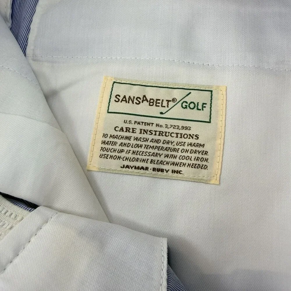 Vintage Sansabelt Golf Men’s Blue Seersucker Dress Pants 34